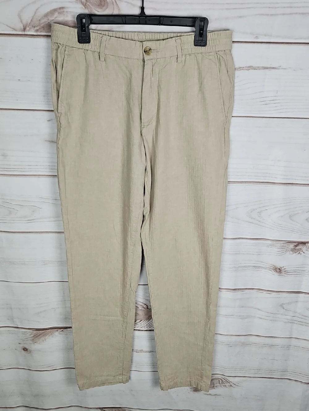 Banana Republic Slim Fit Linen Blend Pants Men's 33x34 Tan/Khaki